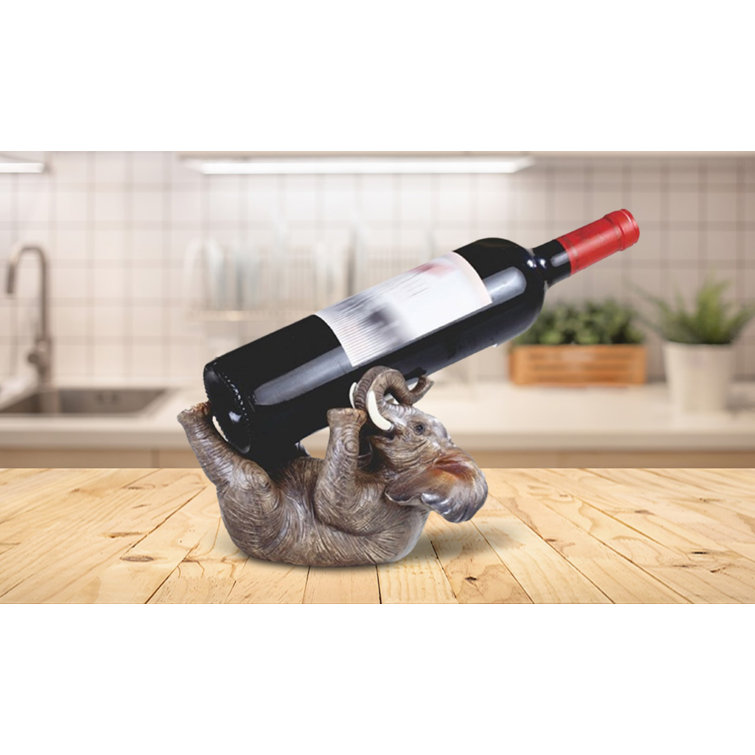 Bungalow Rose Whimsical Elephant Tabletop Wine Bottle Rest Rack Wayfair